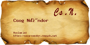Csog Nándor névjegykártya